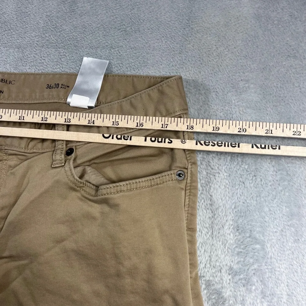 Banana Republic Travel Jean Mens 36x30 Slim Fit Khaki Tan Pants 5-Pocket